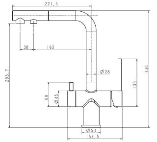 Смеситель для кухни Paulmark Serpentine Se213222-G золото